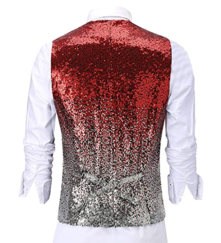 Men's Suit Vest Sequin Gradient Color Evening Party Waistcoat Fashion2