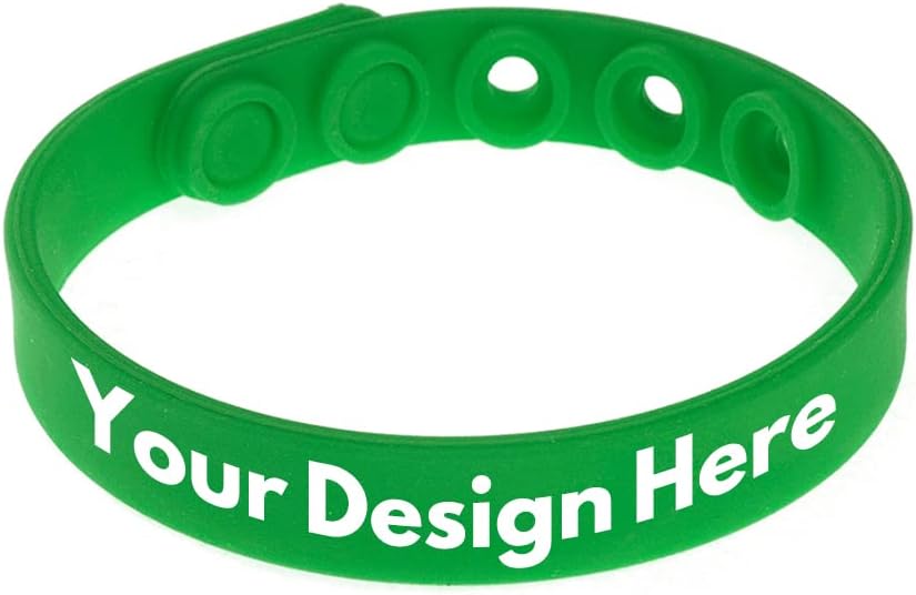 Muka 100 PCS Personalized Adjustable Silicone Bracelet Custom Printed Wristbands