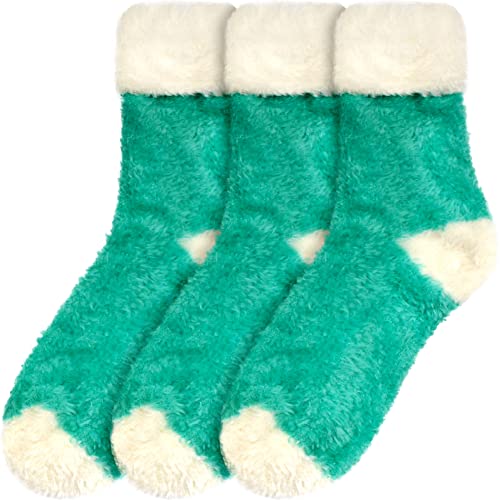 Image of BambooMN Women's Super Soft Fuzzy Socks, Polka Dot, Gradient, Snowflake, Featherlight Cuff - Assorted Colors