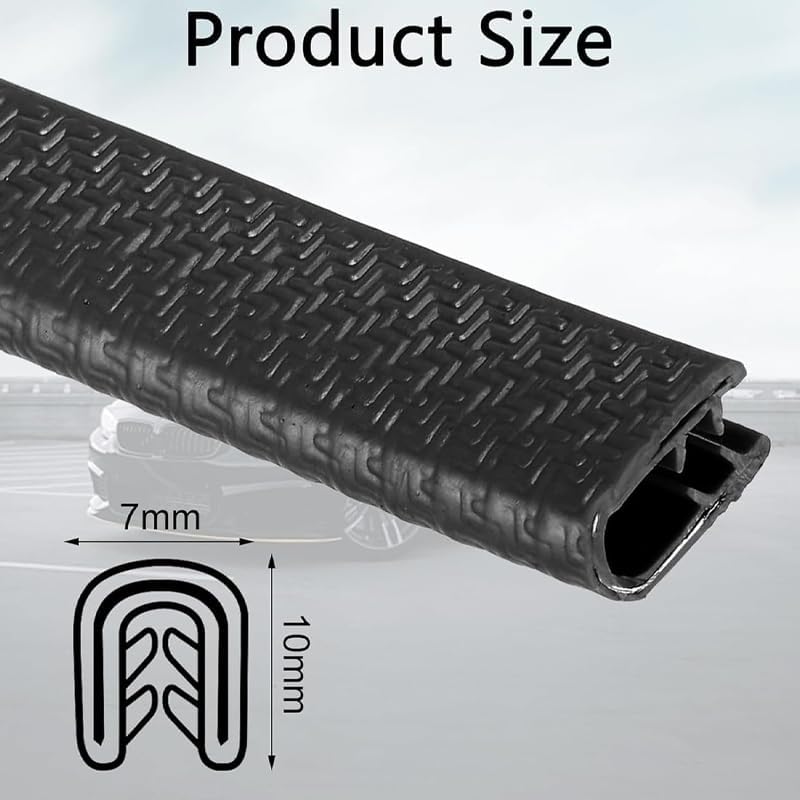 Car Door Edge Guards Black for Ford F150 2021 2022 2023 2024 2025, Car Guards Protector, Rubber U-Shaped Automotive Trim, No Glue Required,10m