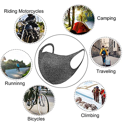 4Pcs Reusable Cloth Face Cover ,Breathable Washable Face Mask Cover,3D Soft Elastic Face Masc For Women And Men Adult Fashion Mouth Covering(4Pcs-Linen Gray) #TOP6