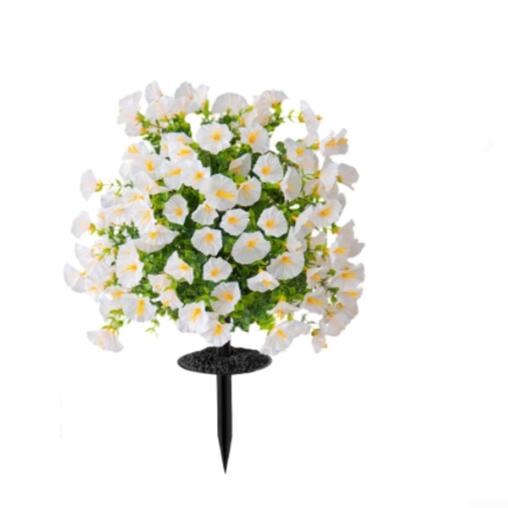 Couronne de liserons artificiels blancs Morning Glory avec eucalyptus de jardin