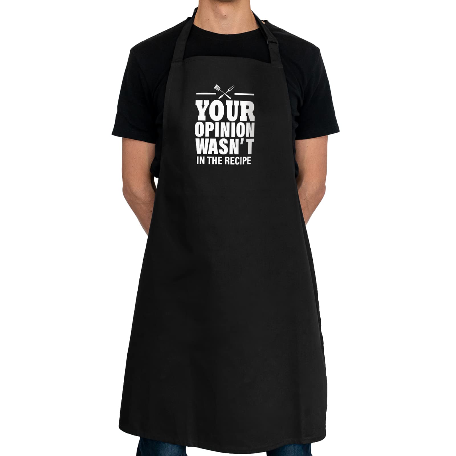 Stickerscape BBQ Apron | Barbecue Opinion Adults Apron for Men (Black) | Gifts for Fathers Day, Birthday or Christmas | BBQ Accessories for Dad