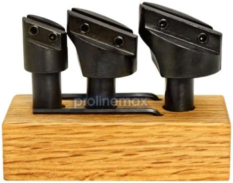 Prolinemax 3 PC 1/2'' Shank 3/4'' - 1-1/2'' Fly Cutter Set, Alloy Steel, Straight Cut, 2 Flutes, Woodworking Tools