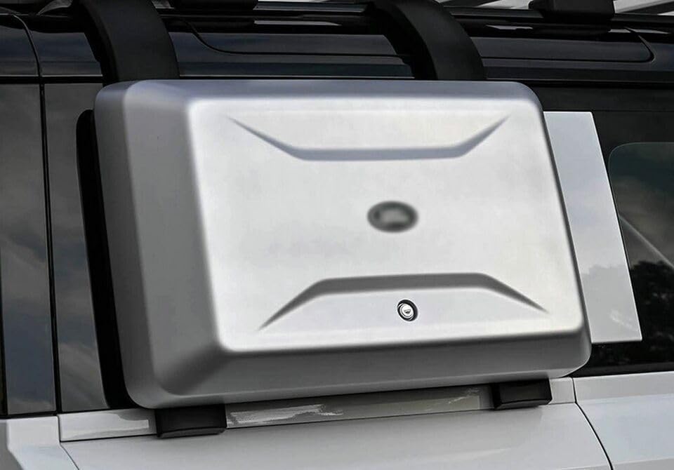 Exterior Mounted Gear Carrier Side Toolbox Storage Box with Lock Fits for Land Rover LR Defender 90 110 130 2020 2021 2022 2023 2024 2025 2026, Silver