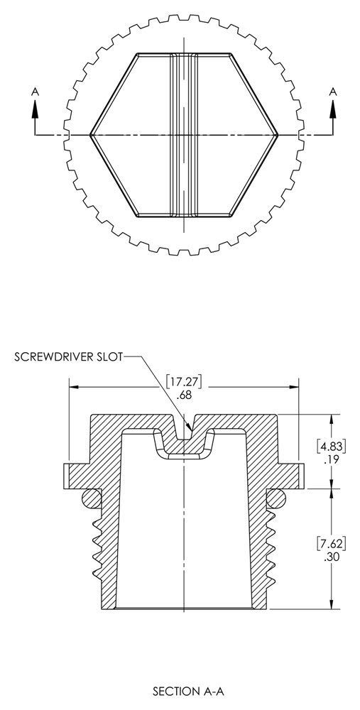Caplugs QTF7-12AK1 - Tapón roscado de plástico, RP-TF-7-1, PP, para enchufar tamaño de rosca 7/16-20", rojo (paquete de 1000)