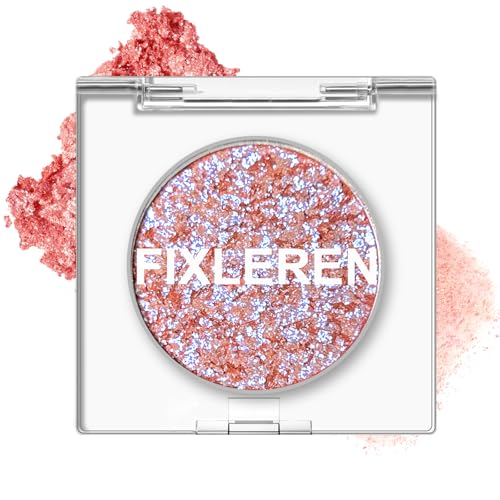 Fixleren Paleta de Sombras de Ojos Con Purpurina y Camaleón,Sombras Ojos Alto Brillo,Sombras Ojos Multicolores Con Purpurina Holográfica Larga Duración Que Cambian Color Metálico. (color naranja-2)