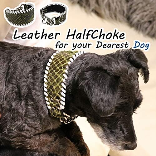 Amazon Co Jp 首輪 ハーフチョーク 革 しつけ 散歩 引っ張り癖 矯正 訓練 中型犬 小型犬 C 白牛 緑蛇 ペット用品 Amazon Co Jp 首輪 ハーフチョーク 革 しつけ 散歩 引っ張り癖 矯正 訓練 中型犬 小型犬 C 白牛 緑蛇 ペット用品