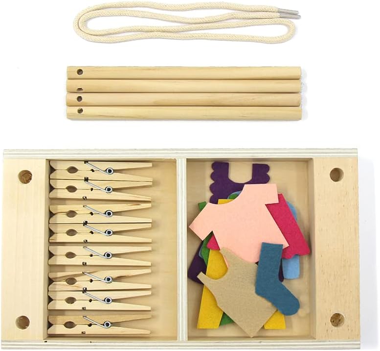 Kiddison Montessori Clothesline Activity Set – Practical Life Clothespin Work for Fine Motor Skills image 2