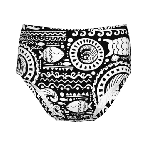 Polynesian Style Marine Tribal Girls' Underwear Soft Cotton Little Girls Panties Comfort Briefs