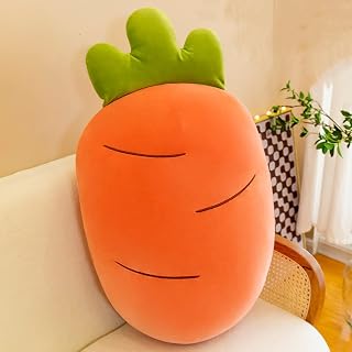 Cartoon Carrot Plush Toy, 15.7inch Cute Carrot Shape Pillow Stuffed Carrot Toy for Home Decoration Gift Bedding Girls&Boys Sleeping Throw Pillows(1Pcs,Orange)