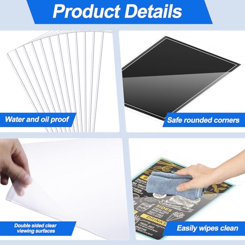 50 Pcs 11" x 17" Menu Cover, Rigid Print Protectors Double-Sided Clear Vinyl Menu Holder Heavy Duty Paper Sleeves Hard Plastic Poster Protector Sleeve for Page Sheet Photographs Document (50) by Dcocdeely - Image 3