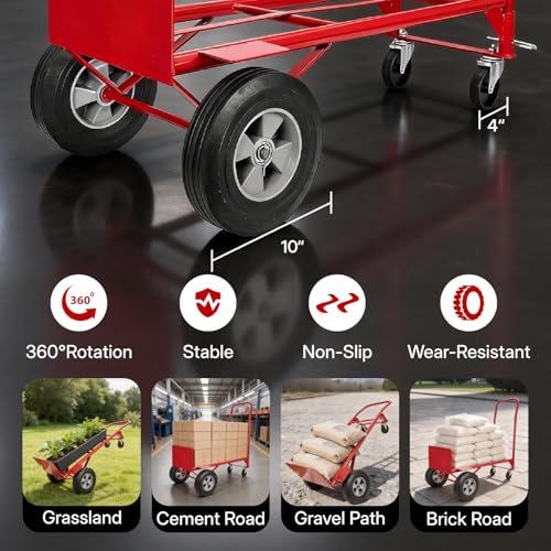Carretilla de mano 2 en 1 heavy duty capacidad 990 lbs miniatura 4