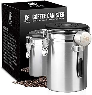 Bean Envy Airtight Coffee Canister - LARGE 22.5 oz - Includes Stainless Steel