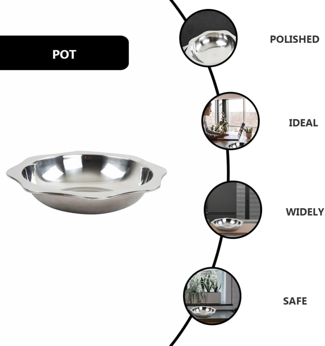 FAVOMOTO Stainless Steel Octagonal Crayfish Serving Plate Curling Design and Easy to Handle Features, for Home Kitchen and Lobster Food Serving