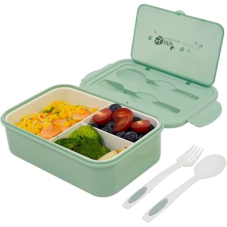 PinkSheep Bento Lunchbox Für Kinder 1200ml | 3-Fach BPA-frei & Auslaufsicher | Fußball Design