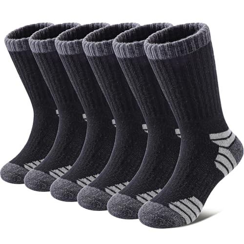 SDBING Kids Merino Wool Hiking Socks Boys Girls Toddlers Thick Cushion Winter Warm Crew Gift Socks 6 Pairs