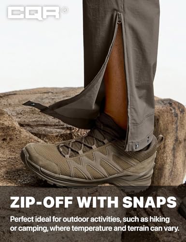 Image of CQR Men's Convertible Cargo Tactical Pants, Water Resistant Outdoor Hiking Pants, Zip Off Lightweight Stretch Work Pants