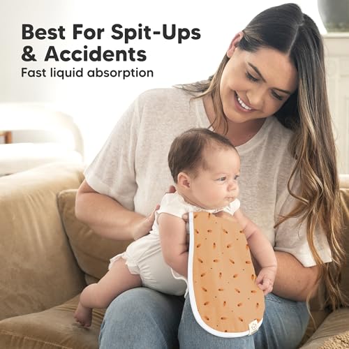 Image of 5-Pack Muslin Burp Cloths Baby Boy, Girl - Very Absorbent Baby Burp Cloth Rags, 8-Layers Viscose Derived from Bamboo Cotton Muslin Towel, Super Soft Spit Up Rags, No Shrink Washcloths (Cosmo)