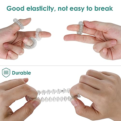 8 Stück Akupressur Ringe Set, Akupressurring für Finger Massage Ring Arthroroller Anti Stress Sensorische Fingermassagering, Massageringe für Stress Reduzierstück und Förderung der Durchblutung