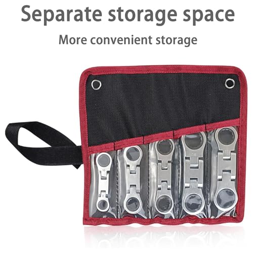 Jeu de clés à cliquet flexible 180° pliable de 1.9 cm pour auto - 7