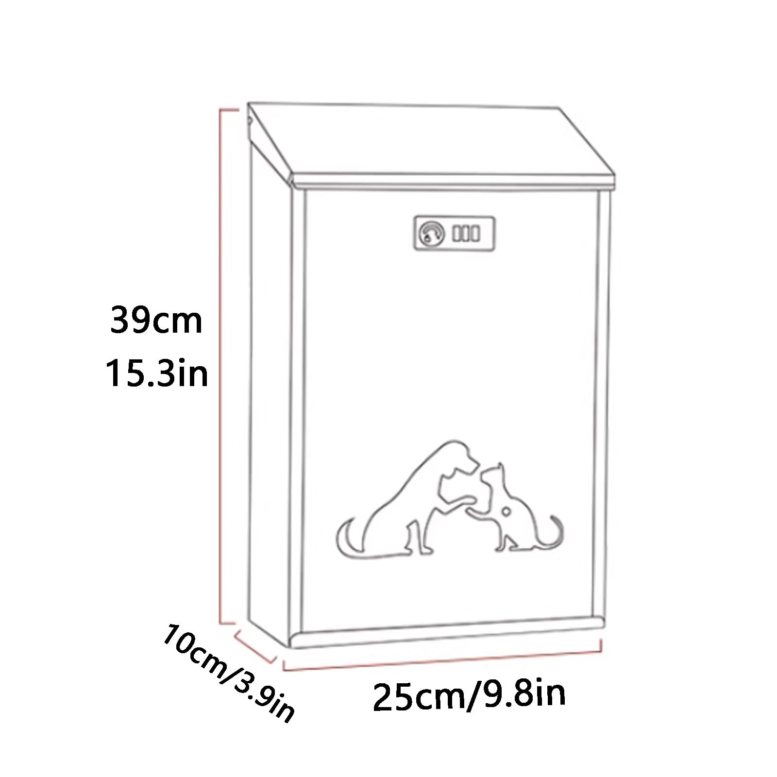 buzón de Pared, Buzón de sugerencias con Cerradura combinación(Black)
