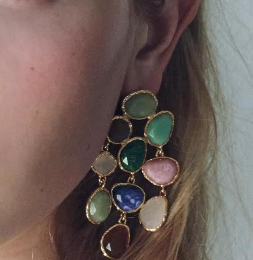 Miniatura 5 de Pendientes de resina de 3.1 * 1.3 in para mujer, estilo bohemio, estilo de playa vintage