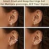 Adramata 12 Pairs Stud Earrings for Women Surgical Steel Earrings Hypoallergenic Huggie Hoop Earrings Tiny CZ Flat Back Earrings Set Helix Piercing Cartilage Earrings Gold Silver Earrings for Women #3
