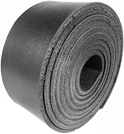 Sepici Leather Strap Black 1/2" Inch to 4" Wide, 60-70 Inches Long (Heavy Weight) (3/4")