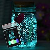 No tóxico qbix Granos de Grava Que Brillan en la Oscuridad - 25 Gramos - Arena Azul Agua Fluorescente para proyectos de macetas de Deseos de Bricolaje
