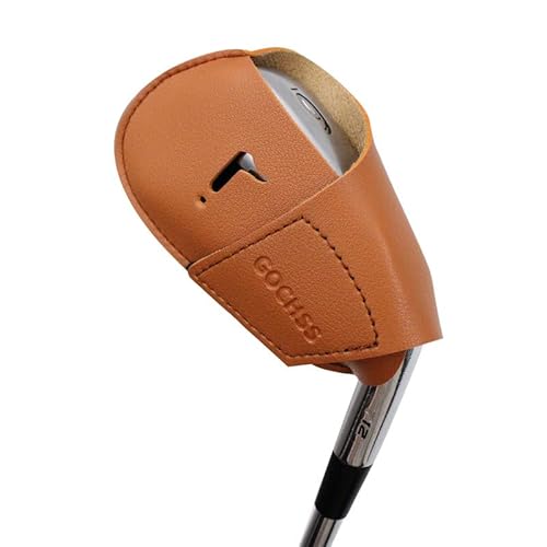 GOCHSS I Golf-Eisen-Schlägerkopfhüllen, 10 Stück, PU, passend für beide Rechtshänder-Schläger, Golfschläger-Schutz für Golf-Eisen weiterer Marken (Gelb)