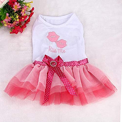 Dog Dress For Small Dog Girl Christmas Apparel Clothes Cute Puppy Pet Costumes Cat Lace Tutu Mesh Dresses 2 Pcs S #TOP4