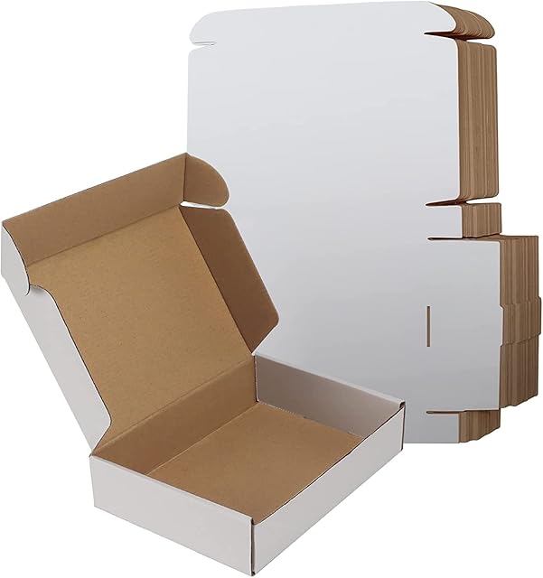 9" Square Pizza Box Shipping Postal Boxes Takeaway Style - White (10)
