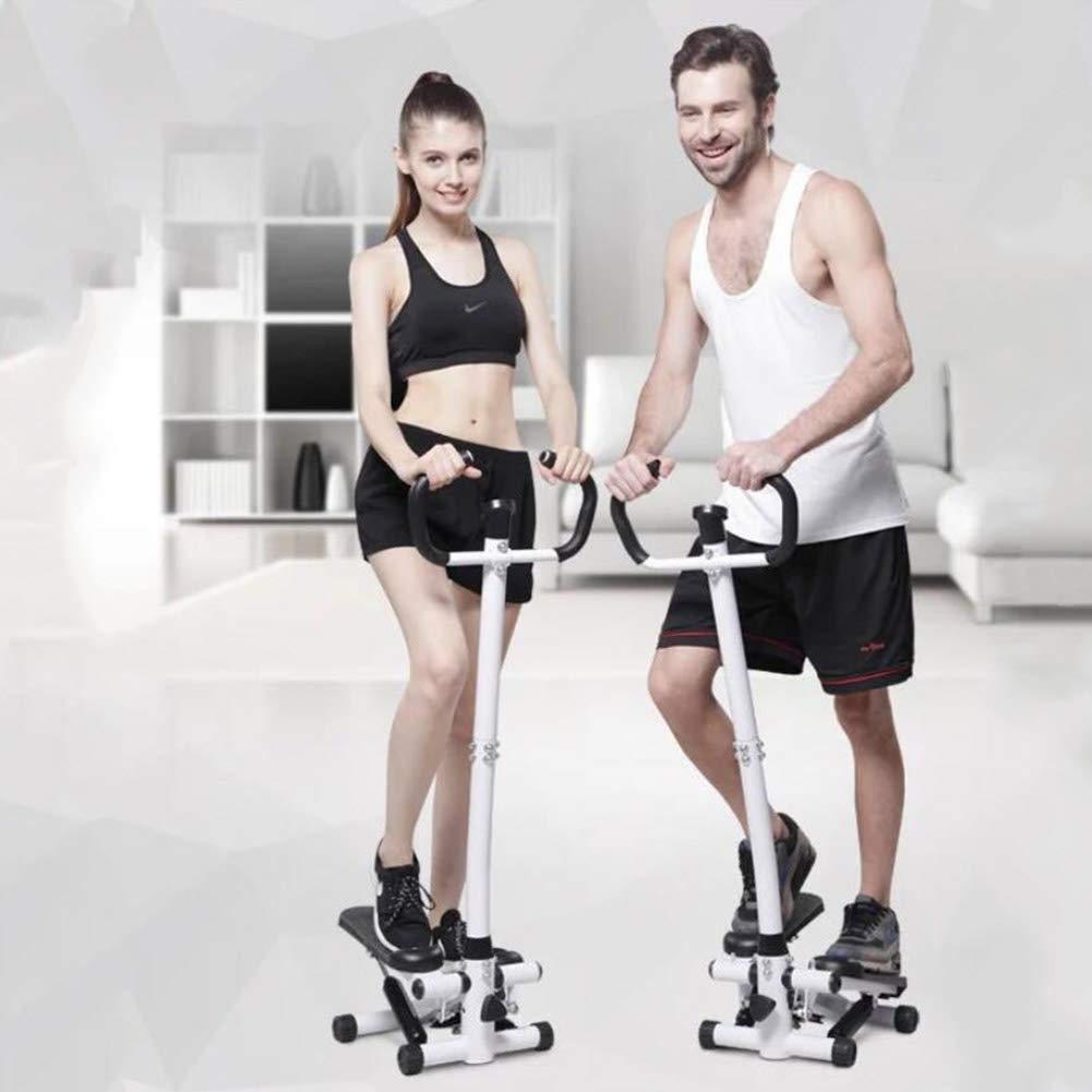 Stepper Fitness 4 in 1 per Allenamento Indoor, Mini Esercizio Cardio per Gambe con Fasce di Resistenza E Corrimano