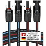 PV Solarkabel Verlängerung 2× 4m (4 mm²) — Stecker auf Buchse — kompatibel mit gängigen PV-Stecksystemen — Balkonkraftwerk & Photovoltaik Kabel — H1Z2Z2-K — IP67 — UV- & wetterfest — (inkl. 0% MwSt)