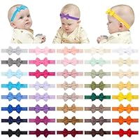jollybows 40pcs Baby Girls Bows Headbands Elastic Hairband Ribbon Bow Hair Accessories for Newborns Infants Toddlers and Kids, Style B
