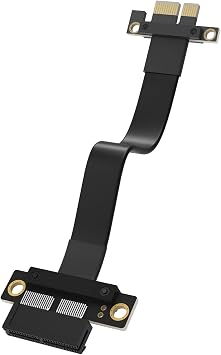 Dual 180Degree Right Angle PCIe 3.0 x1 Extension Cable High Speed PCI Express Gen 3 1x to x1 Riser Extender 20cm