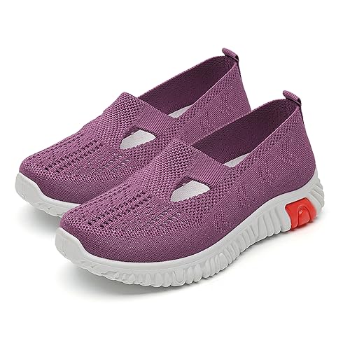 Domary Mocassins sapatos femininos deslizamento em sapatos de caminhada arco apoio oco casual confor
