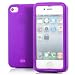 Produktbild Saxonia iPhone 4 4S Hülle Silikon Case Schutzhülle Silikon Touch View Cover mit Fenster Violett