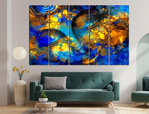 Image of CN RETAILS Buddha Wall Paintings for Living Room Big Size | Framed Wall Paintings for Home Decoration | Hanging Abstract Art Painting | Set of 5 Frames (48x30) ss04 01