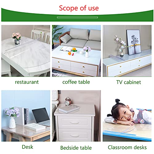 Tapis de table transparent imperméable PVC nappe transparente cuisine - 8