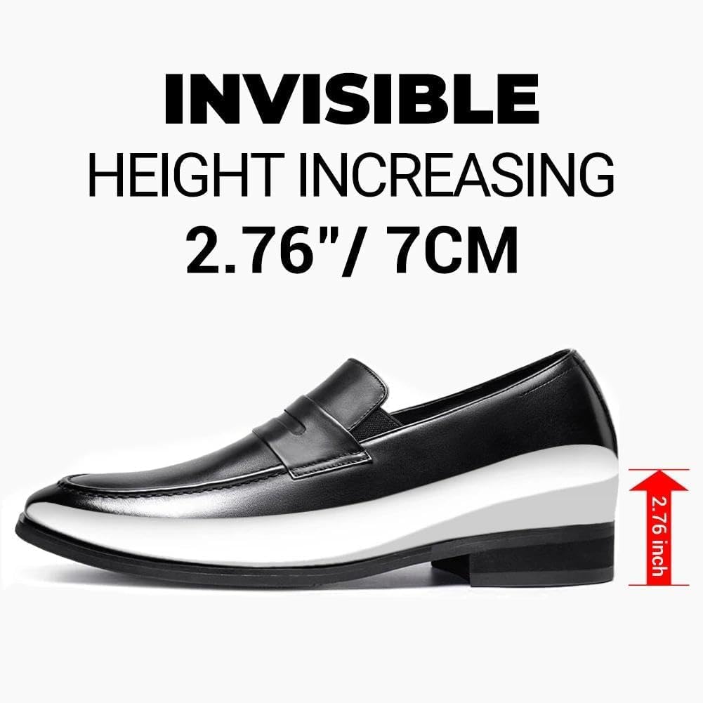 CHAMARIPA Men's Invisible Height Increasing Loafers | 2.76 Inch Elevator Shoes | Genuine Leather Lining | Slip-On for Business Casual & Formal Wear - Image 4