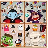 RMMD Halloween Window Stickers - 10 Sheet Halloween Window Decorations Cute Window Clings for Kids Hallowe'en Windows Stickers for Glass Hallowe'en Windows Decals Decorations Party Favors Supplies