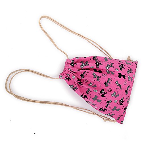 OHQ Bolsa Para La Escuela Lienzo con CordóN Saco Colgante Sport Beach Travel Mochila