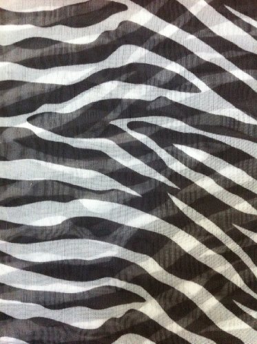 2 Piece Black White Zebra Sheer Window Curtains/drape/panels/treatment 60