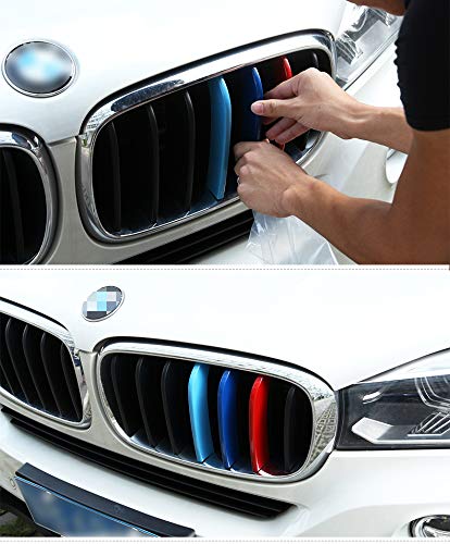 Topgril M-Colored Stripe Grille Insert Trims M Sport Grille Insert Trim Strips For 2014-2018 Bmw X5 F15 2015-2016 Bmw X6 F16 Center Kidney Grill Stripes (Does Not Fit 2017 X6) #TOP6