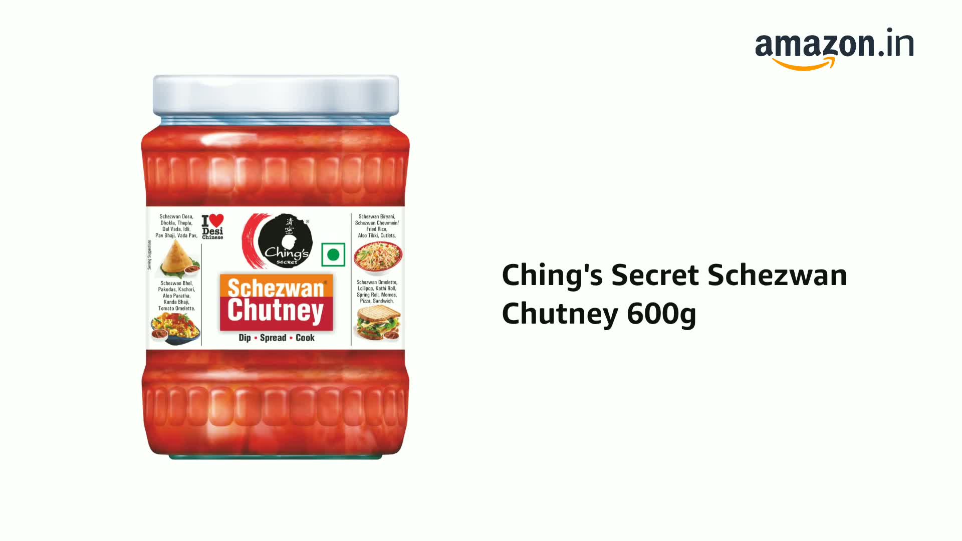 Ching’s Secret Schezwan Chutney, 590g, Spicy & Tangy, Dip, Spread, Cook