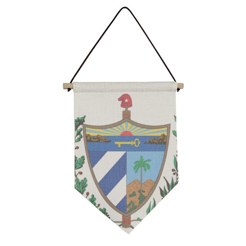 Bannière Cuba avec emblème national drapeau suspendu déco 90x150cm