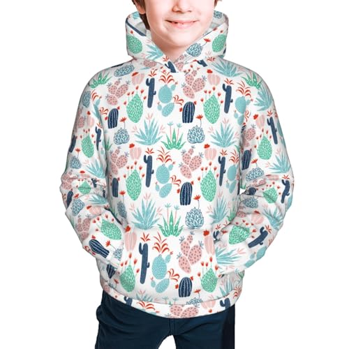 Cute Cactuses Kids Pullover Hoodies Boys Sweatshirts Girls Athletic Clothes with Pocket2