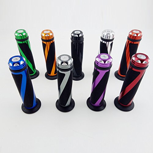 OKSTNO Universal Motorcycle Rubber Gel Handlebar Hand Grips for 7/8" Bar End Handle Bars Sports Bikes (Green)
